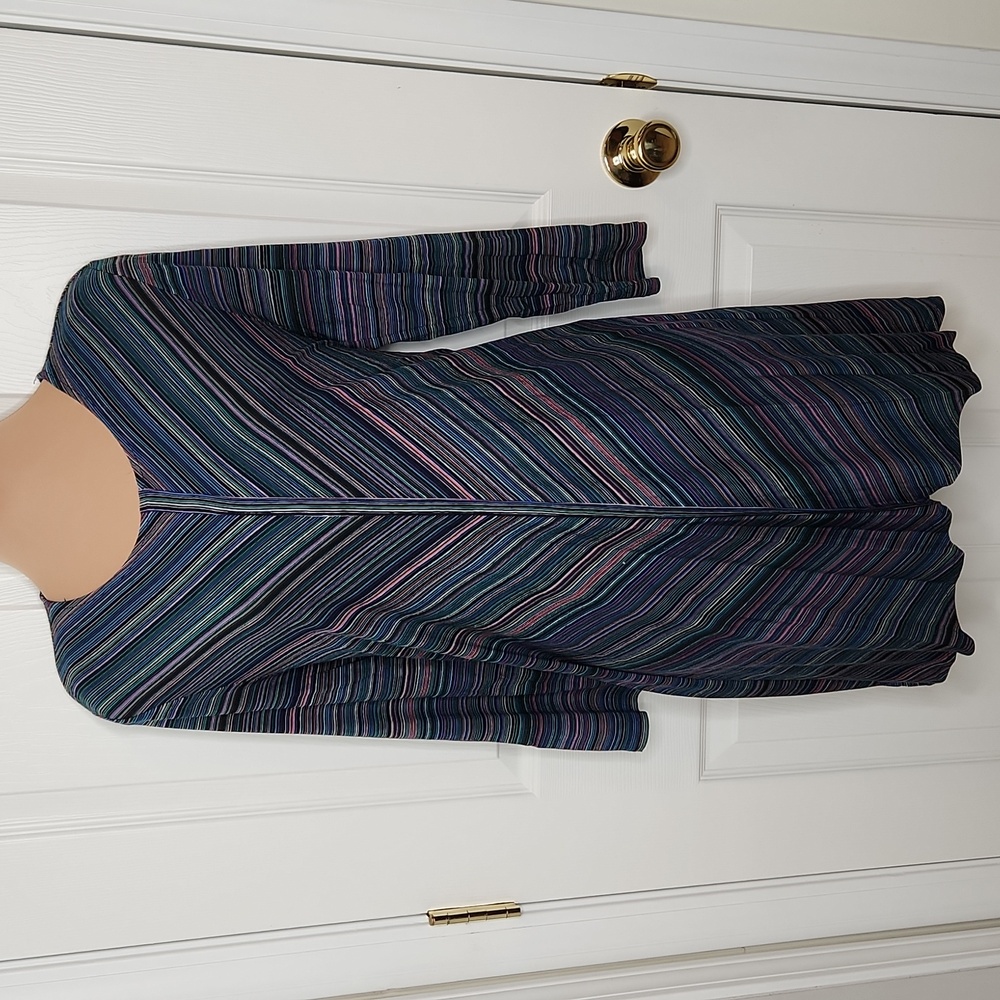 BCBG MaxAzria multi color striped longsleeve midi dress